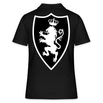 22 Knight's Shield Lion Crown - Women's Polo Shirt - black - Back - Ailine (174cm)