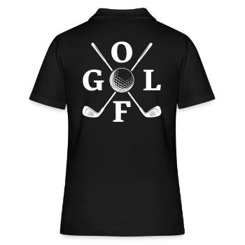 Golf Golfer T-Shirt Golf - Frauen Polo Shirt - Schwarz - Hinten - Ailine (174cm)