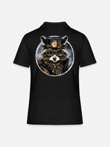 Raton laveur steampunk - Polo Femme - noir