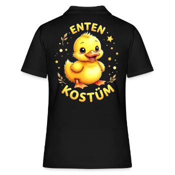 Ente Kostüm Enten Kostüm süß gelb Küken Fasching - Frauen Polo Shirt - Schwarz - Hinten - Ailine (174cm)