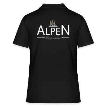 Alpen Bergwandern - Frauen Polo Shirt - Schwarz - Hinten - Ailine (174cm)