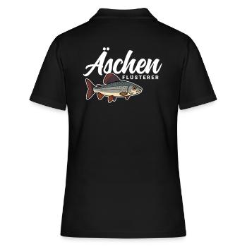 Äschen Flüsterer - Frauen Polo Shirt - Schwarz - Hinten - Ailine (174cm)