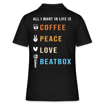 Beatbox - Frauen Polo Shirt - Schwarz - Hinten - Ailine (174cm)