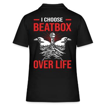 Beatbox - Frauen Polo Shirt - Schwarz - Hinten - Ailine (174cm)