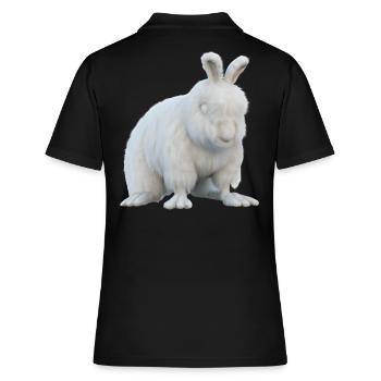 Lapin Angora moelleux - Polo Femme - noir - Dos - Ailine (174cm)