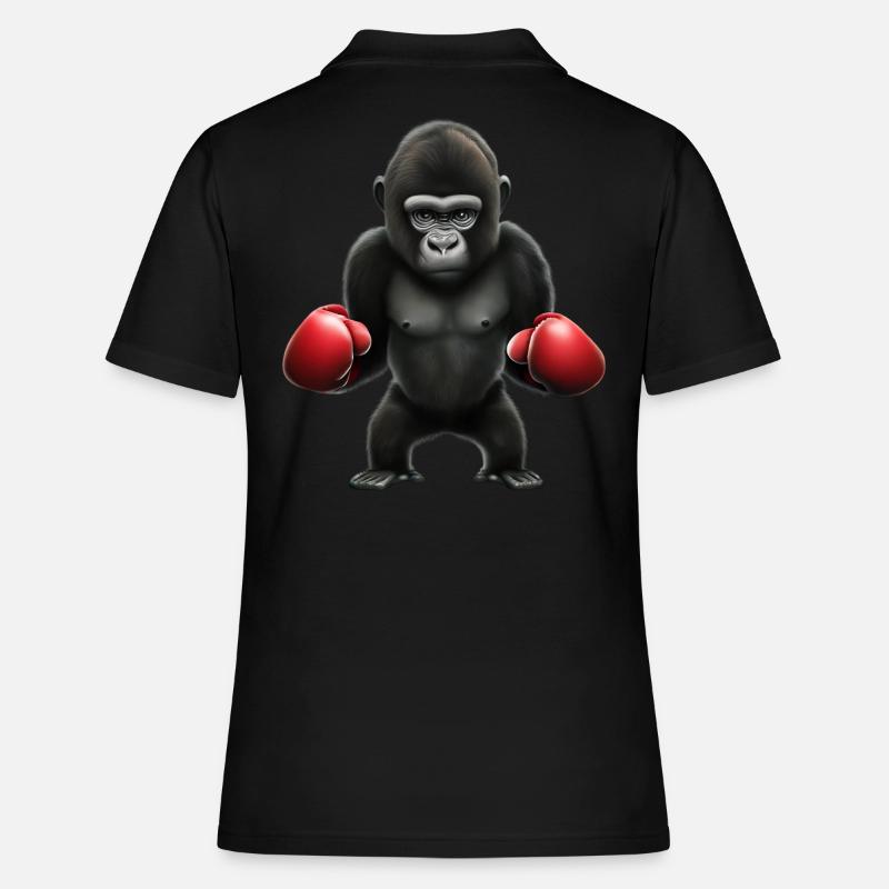 Boxer Gorille - Polo Femme - noir