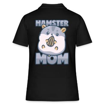 Hamster Mom - Women's Polo Shirt - black - Back - Ailine (174cm)