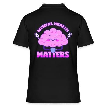 Mental Health Psyche Therapy Brain - Women's Polo Shirt - black - Back - Ailine (174cm)