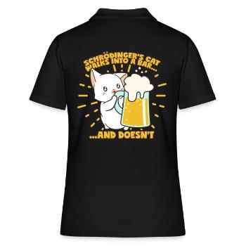 Schrödingers Katze Witz Bar Bier Physikwitz - Frauen Polo Shirt - Schwarz - Hinten - Ailine (174cm)
