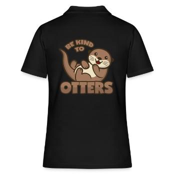 Otter Wortspiel - Frauen Polo Shirt - Schwarz - Hinten - Ailine (174cm)