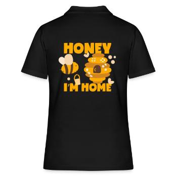 Honigbiene ist zu Hause - Frauen Polo Shirt - Schwarz - Hinten - Ailine (174cm)