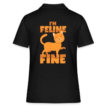 Katzen Wortwitz - Frauen Polo Shirt - Schwarz - Hinten - Ailine (174cm)