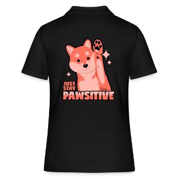 Optimistic dog: Pawsitive - Women's Polo Shirt - black - Back - Ailine (174cm)
