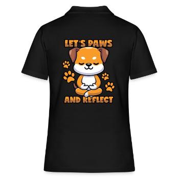 Dog: Pause & Reflect - Meditation - Women's Polo Shirt - black - Back - Ailine (174cm)