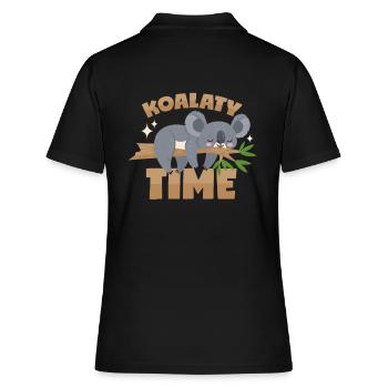 Koala Wortwitz - Frauen Polo Shirt - Schwarz - Hinten - Ailine (174cm)