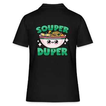 Soupe ramen: « Souper Duper » - Polo Femme - noir - Dos - Ailine (174cm)