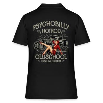 Hot Rod Pinup Oldschool Psychobilly - Polo Femme - noir - Dos - Ailine (174cm)