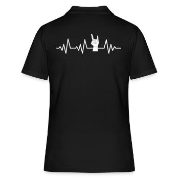 Rocker rock hard rock rocker salutation métal - Polo Femme - noir - Dos - Ailine (174cm)