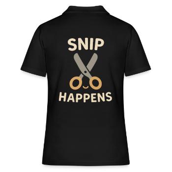 Snip Happens Coiffeur Disant Coupe De Cheveux Citation Amusante - Polo Femme - noir - Dos - Ailine (174cm)