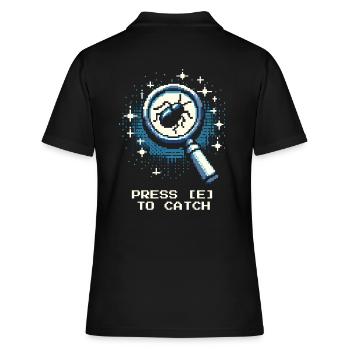 Catch Action Button Gaming Retro Pixel Entomology - Women's Polo Shirt - black - Back - Ailine (174cm)