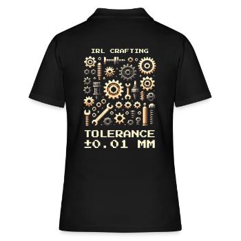 Crafting IRL Tolerance 0.01mm Precision Mechanics Nerd - Women's Polo Shirt - black - Back - Ailine (174cm)