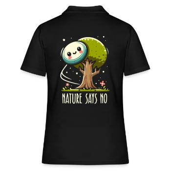 La nature dit non | Disque de golf arbre frustration lancer - Polo Femme - noir - Dos - Ailine (174cm)
