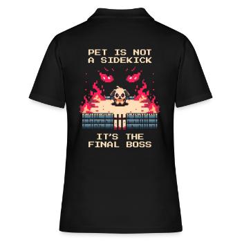 Tier ≠ Sidekick | Endgegner im Tierheim-Alltag - Frauen Polo Shirt - Schwarz - Hinten - Ailine (174cm)