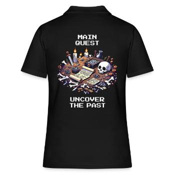 Main Quest Past | Archaeology History - Women's Polo Shirt - black - Back - Ailine (174cm)