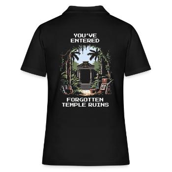 Temple oublié | Archéologie Ruines Fouilles - Polo Femme - noir - Dos - Ailine (174cm)