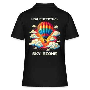 Biome du ciel atteint | Vol en montgolfière Thermiques Ciel - Polo Femme - noir - Dos - Ailine (174cm)