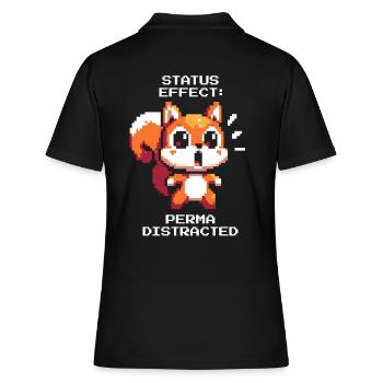 Ablenkungsstatus: Dauerhaft | ADHS Reizchaos - Frauen Polo Shirt - Schwarz - Hinten - Ailine (174cm)