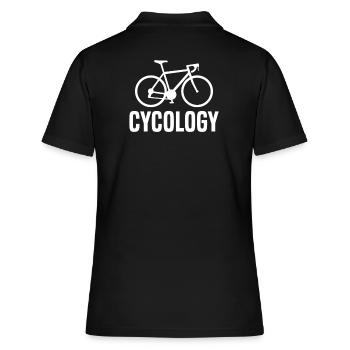 Cycology Radfahren und Psychologie lustiges Rennrad - Frauen Polo Shirt - Schwarz - Hinten - Ailine (174cm)