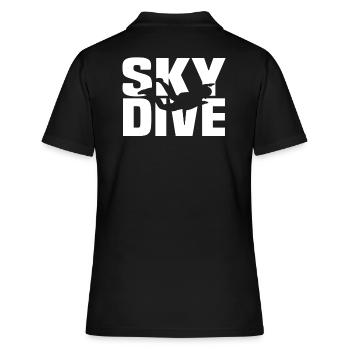 t shirt parachutisme skydive - Polo Femme - noir - Dos - Ailine (174cm)