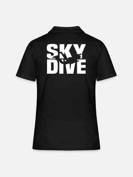 t shirt parachutisme skydive - Polo Femme - noir