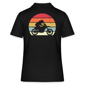 retro motocross motorcycle sport moto - Polo Femme - noir - Dos - Ailine (174cm)