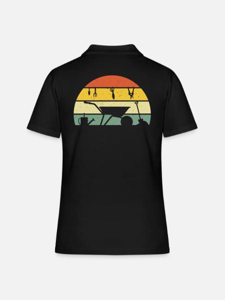 retro jardinage t-shirt jardinier jardinière - Polo Femme - noir