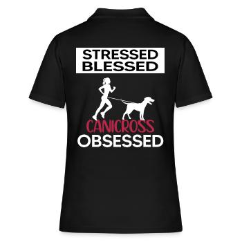 Canicross dogrun laufen mit Hund canicrossgirl - Frauen Polo Shirt - Schwarz - Hinten - Ailine (174cm)