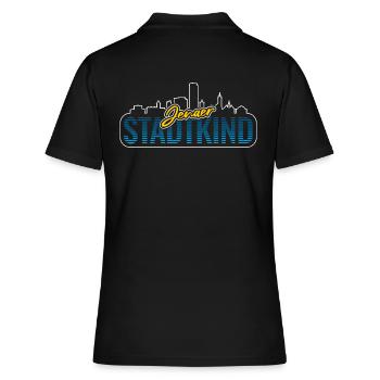 Jenaer Stadtkind - Frauen Polo Shirt - Schwarz - Hinten - Ailine (174cm)