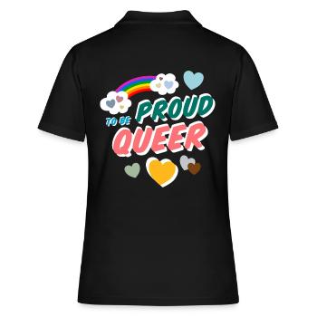 Proud to be Queer - Women's Polo Shirt - black - Back - Ailine (174cm)