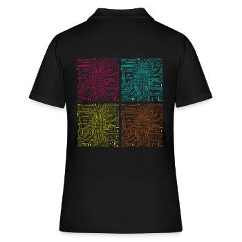 CPU processor computer scientist computer - Women's Polo Shirt - black - Back - Ailine (174cm)