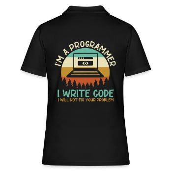 Programmer Code Coding - Women's Polo Shirt - black - Back - Ailine (174cm)