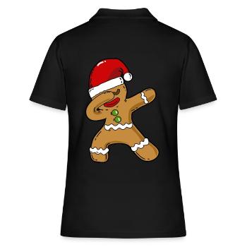 Dabbing biscuit Christmas - Women's Polo Shirt - black - Back - Ailine (174cm)