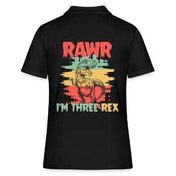 Rawr Tyrannosaurus Rex dinosaure T-rex - Polo Femme - noir - Dos - Ailine (174cm)