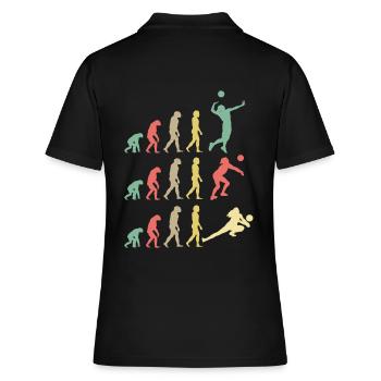 Volleyball Evolution - Frauen Polo Shirt - Schwarz - Hinten - Ailine (174cm)