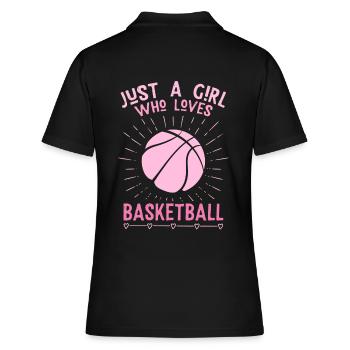 Juste une fille qui aime le basket - Polo Femme - noir - Dos - Ailine (174cm)