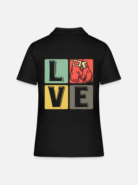Boxen - Love - Frauen Polo Shirt - Schwarz