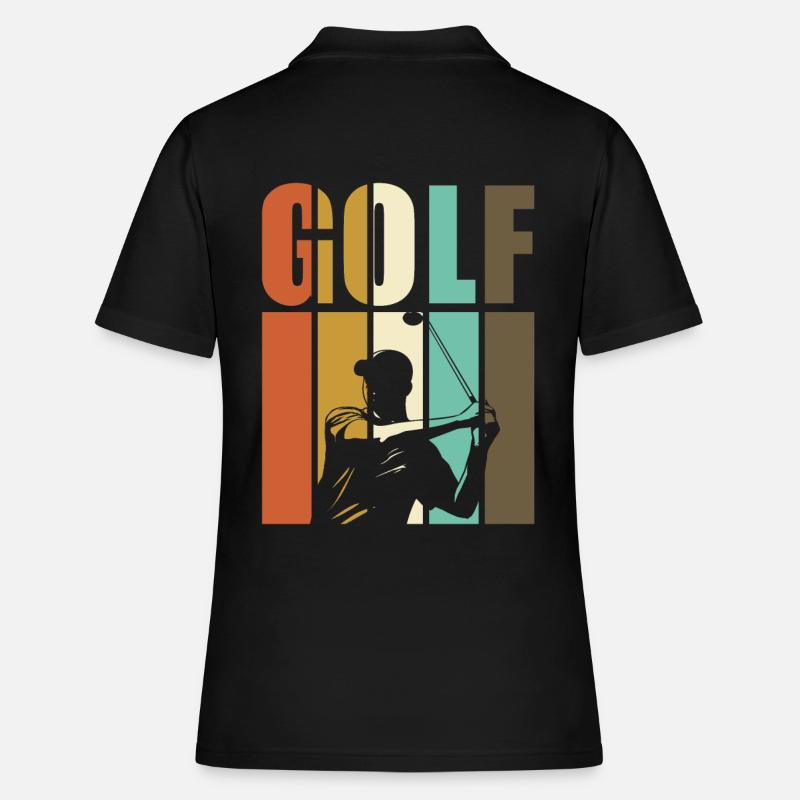 Golf - Golfeurs d'époque - Polo Femme - noir