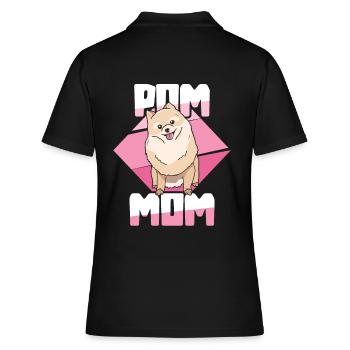 Pom Mom Pomeranian Zwergspitz Muttertag - Frauen Polo Shirt - Schwarz - Hinten - Ailine (174cm)