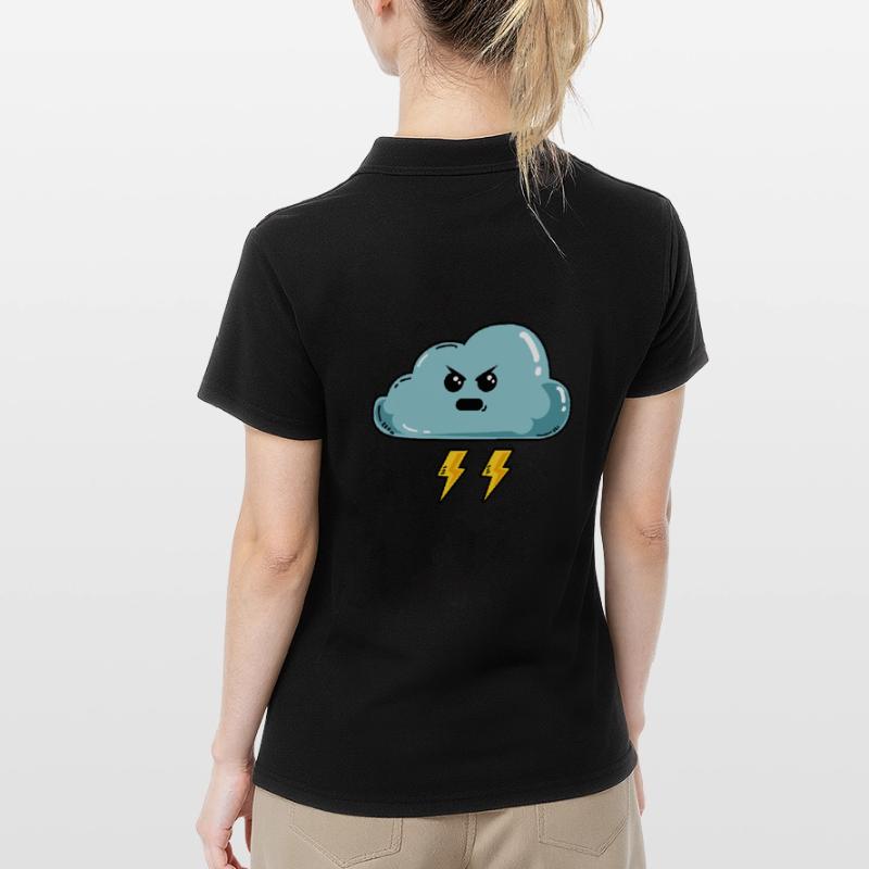 Evil Cloud Thunderstorm Thunder Cloudy Women's Polo Shirt