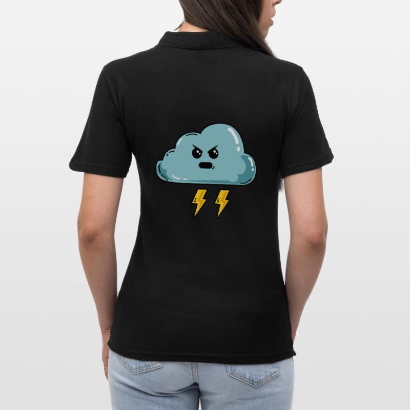 Evil Cloud Thunderstorm Thunder Cloudy Women's Polo Shirt
